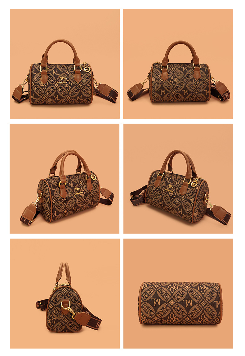 This year's popular cross-border handbag for women is the 2024 new printed letter texture light luxury Boston handbag and single-shoulder bag undefined