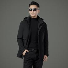 高档男士防寒羽绒服休闲加厚男装外套保暖羽绒中年爸爸连帽派克服