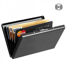 精品男士卡包 不锈钢金属创意卡夹 男式RFID防消磁多卡位信用批发