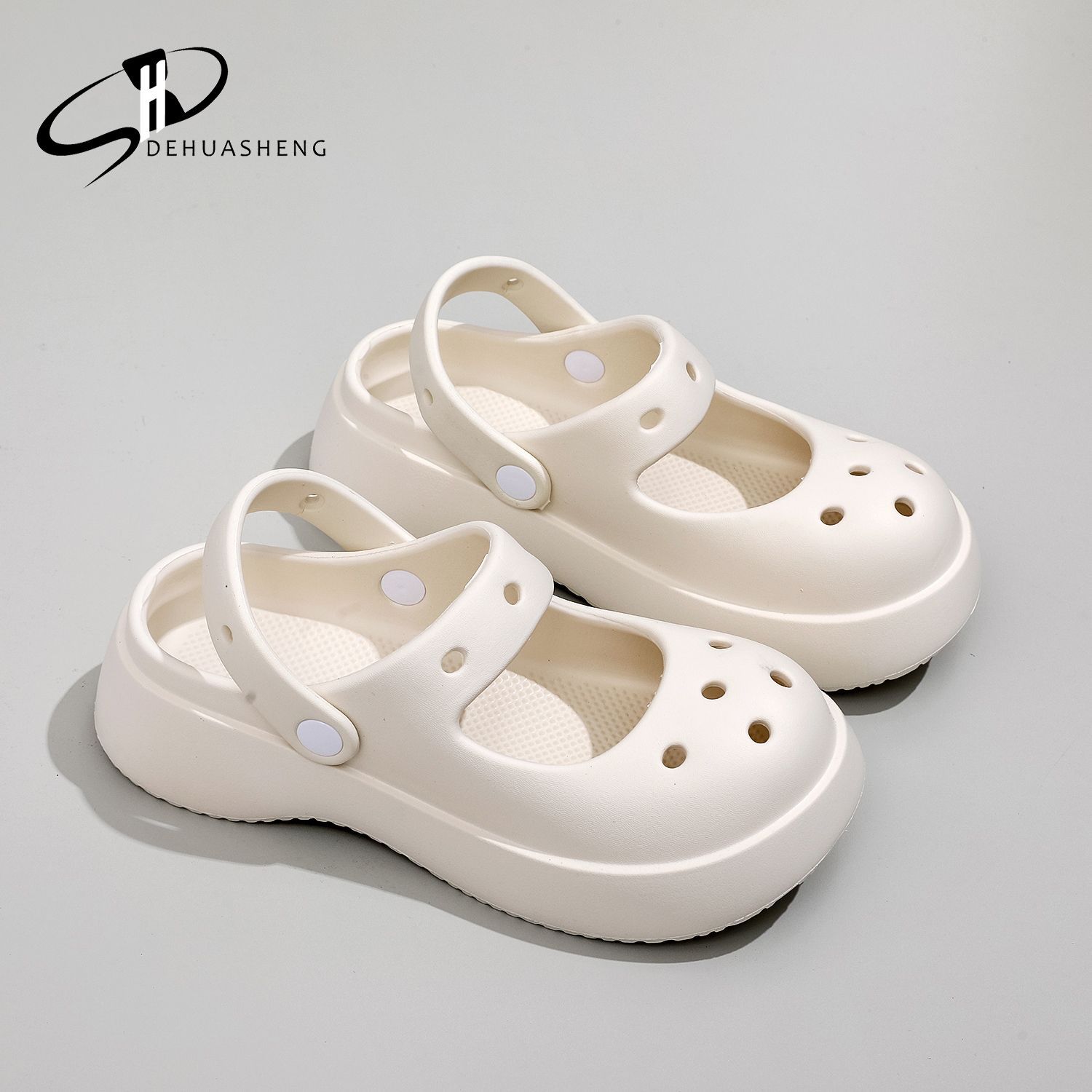 Women's Summer 2023 New Anti-Slip Thick-Soled Clogs for Outer Wear, Black Mary Jane Sandals