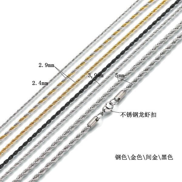 necklace stainless steel hip-hop style with pigtail for men and…