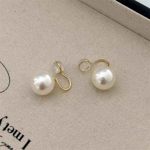 Ultra-Invisible! Shijia Zhengyuan Pearl Stud Earrings No Piercing Pain Retro Mosquito Incense Burner Earrings Winter Earings