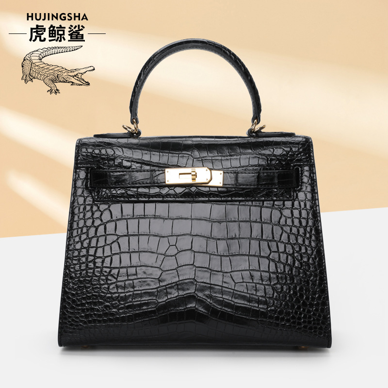 Siamese Crocodile Leather Women's Bag, Fashionable Kelly Bag, Women's Handbag, Genuine Leather Versatile Crossbody Bag, Factory Wholesale
