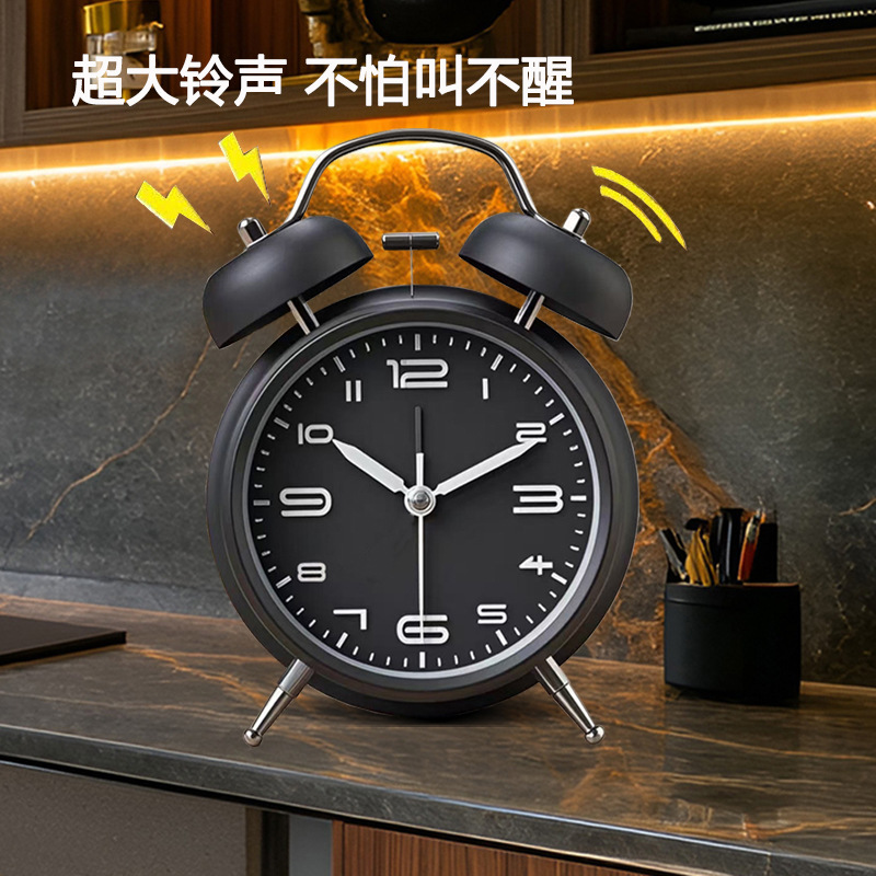 Reloj despertador creativo de cabecera silencioso y simple del dormitorio con luces nocturnas