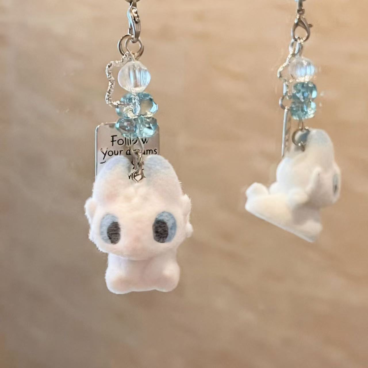 【Toothless and Light Shadow】Cute Flocked Camera Keychain Bag Phone Strap Gift Pendant CCD Lanyard