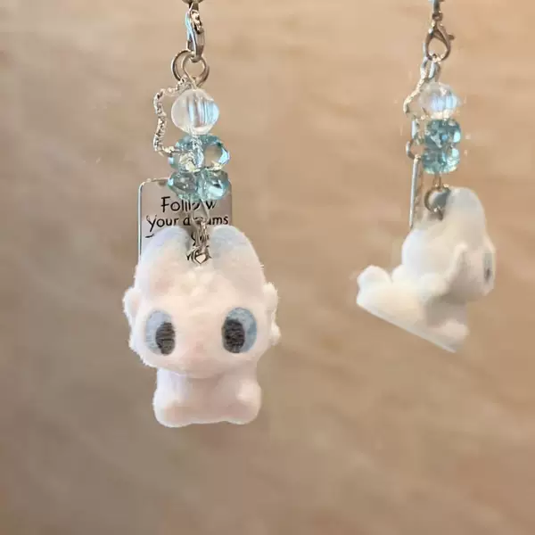 【Toothless and Light Shadow】Cute Flocked Camera Keychain Bag Phone Strap Gift Pendant CCD Lanyard