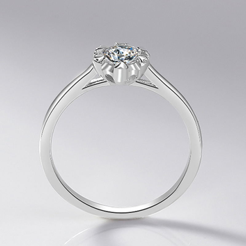 Fashion Flower Copper Plating Zircon Rings 1 Piece