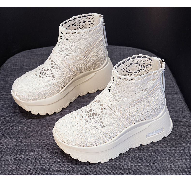 Giày sneaker nữ đế dày lưới ren hở mũi phong cách thể thao thời trang — Be 5067, Vang 5067, Den 5067 chi tiết 23