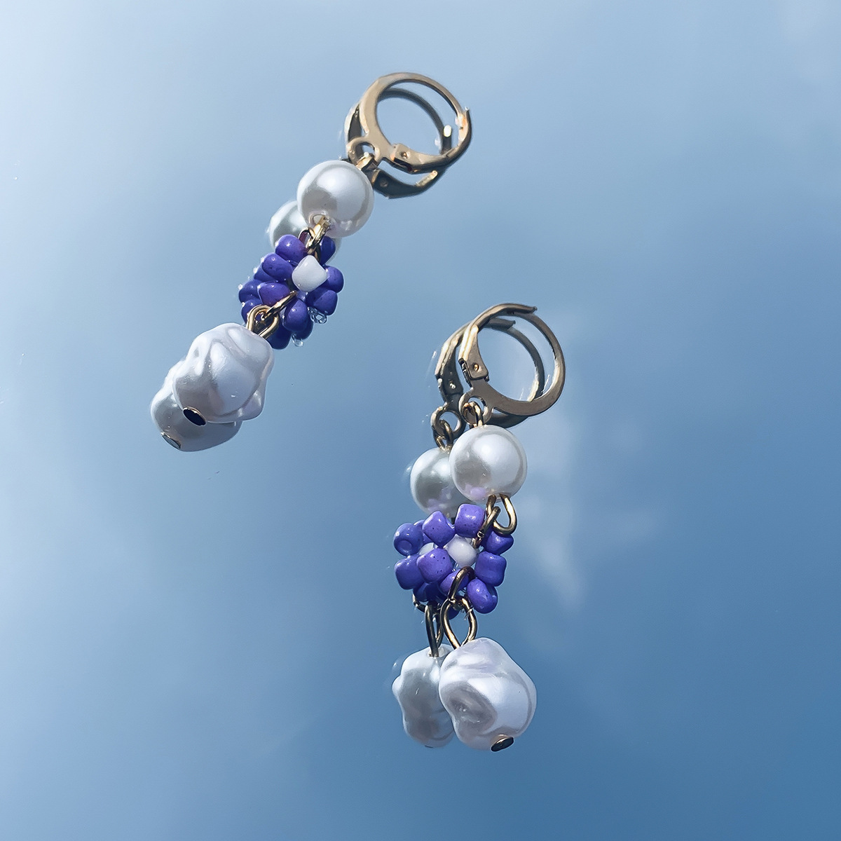 Boucles d'oreilles en forme de marguerite, perles de riz, fraîches et polyvalentes, de style minimaliste, imitant les perles, boucles d'oreilles en forme de fleur de niche_voghion.com