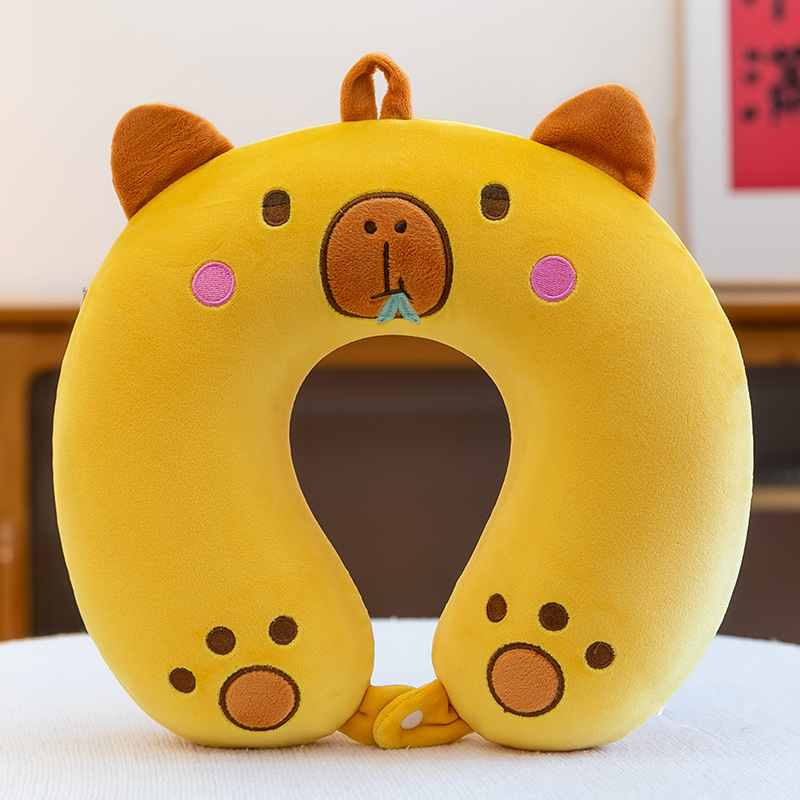 Nueva memoria de dibujos animados Almohada cuello de algodón Almohada en forma de U Almohada de viaje Siesta artefacto Oficina Dormir almohada almohada cuello protector