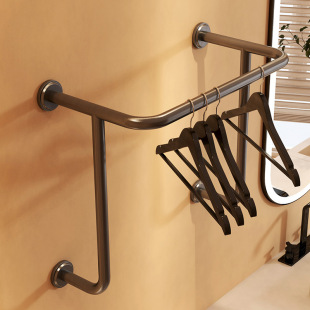 All season hotel hanger stainless steel electroplated black titanium wall drying rack homestay hotel bathroom hanger