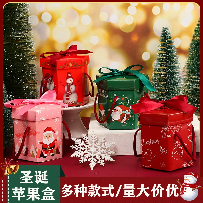 Новый Рождественский Яблоко Коробка Сочельник Рождественский Фрукты Подарочная Коробка Творческий Портативный Подарочная Коробка Подарочная Сумка Яблоко Упаковочная Коробка