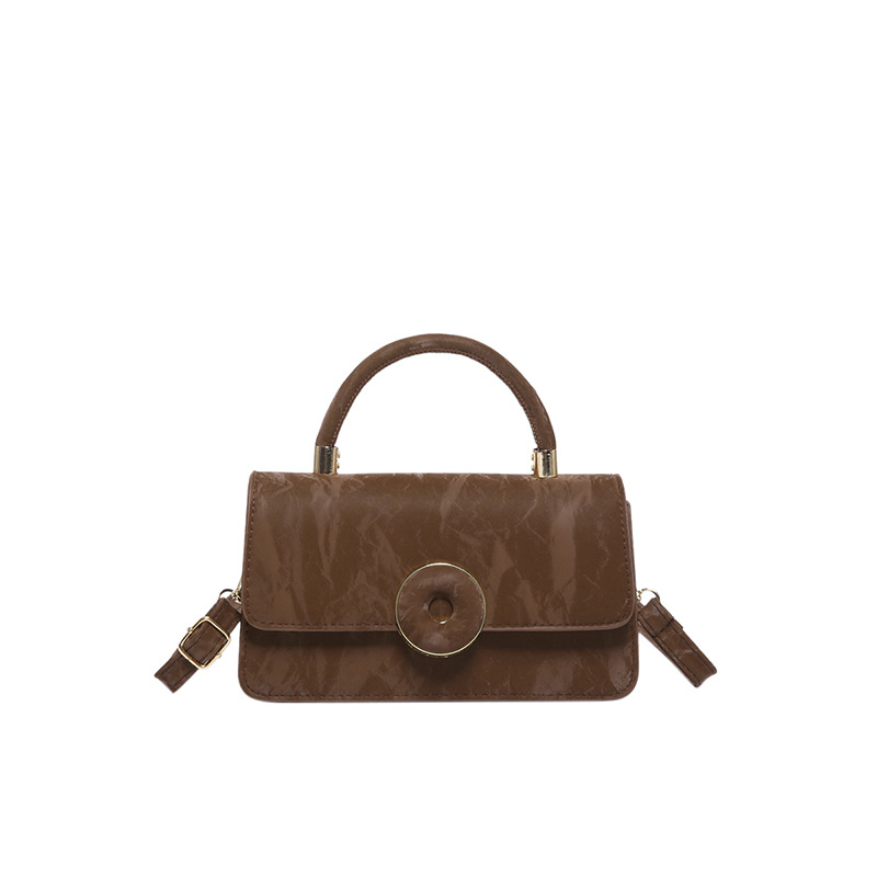Textura de empalme artístico simple bolso cuadrado 2024 ocio nuevo estilo de invierno personalidad extranjera bolso de hombro portátil