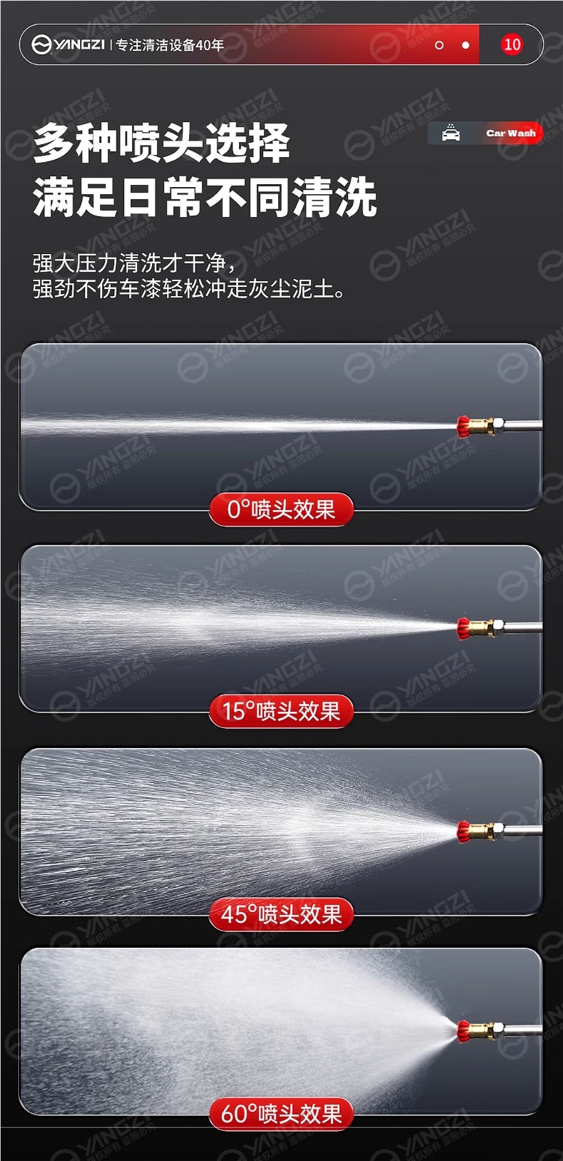 Yangzi Car Washing Machine High-Pressure Water Gun Household 220V Car Brushing Artifact Floor Washing Portable Cleaning Machine High-Power Water Pump