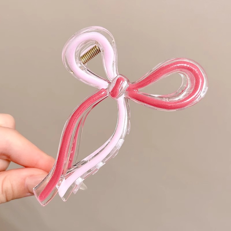 Horquilla de mariposa degradada para mujer, primavera de 2025, nuevo estilo, medio corbata en la parte posterior de la cabeza, clip para el cabello, clip de tiburón, horquilla, tocado