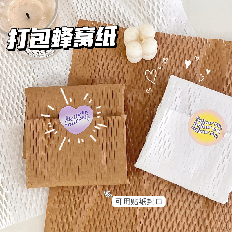ins Style Honeycomb Paper Degradable Kraft Paper Environmentally Friendly Packaging Gift Packaging Honeycomb Paper Shockproof Cushioning Wrapping Paper