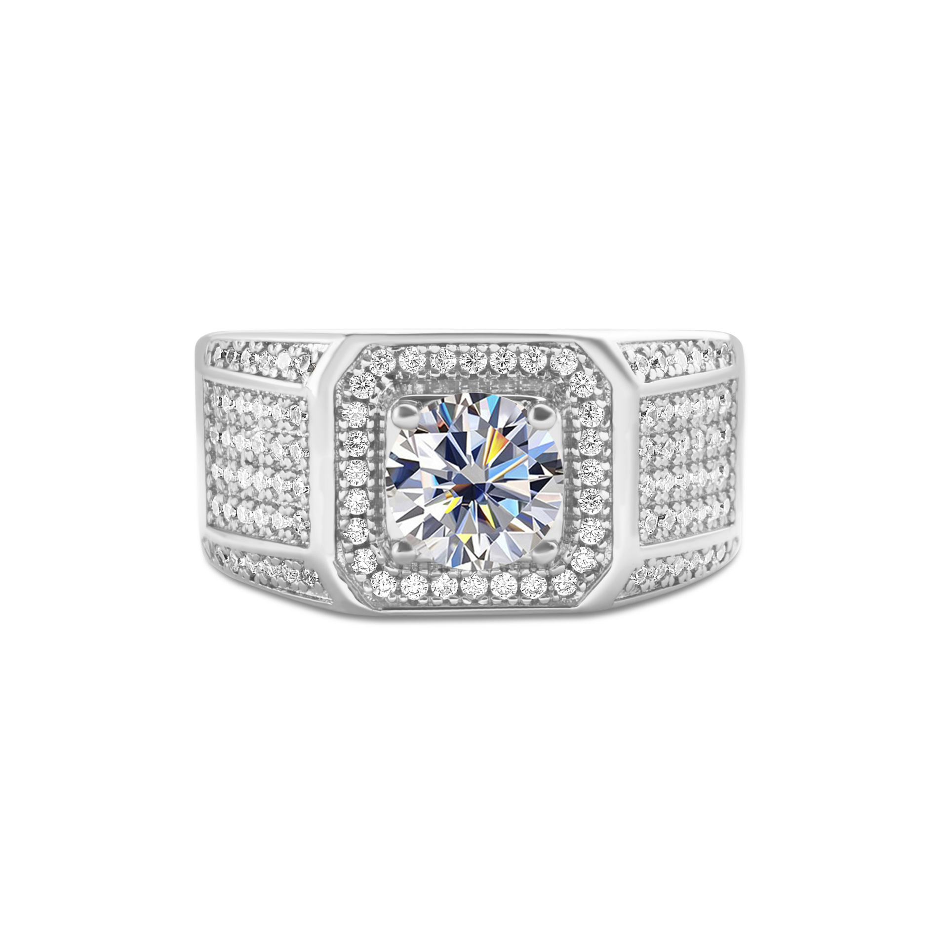 925 plata esterlina gran anillo de hombre de piedra moissan anillo masculino chapado pt950 oro atmósfera para enviar al por mayor fábrica de novio spot