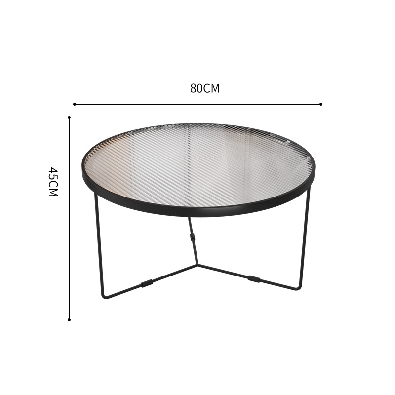 검은 색 프레임: 둥근 80cm 높이 45 창홍 유리 슈퍼 화이트