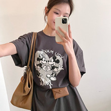 宽松oversize大版米奇印花T恤休闲宽松舒适爆款印花女装短袖