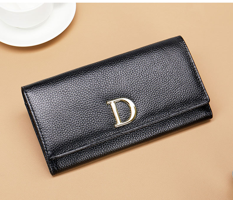 Women's Genuine Leather Long Clutch Wallet Large Capacity Purse_voghion.com