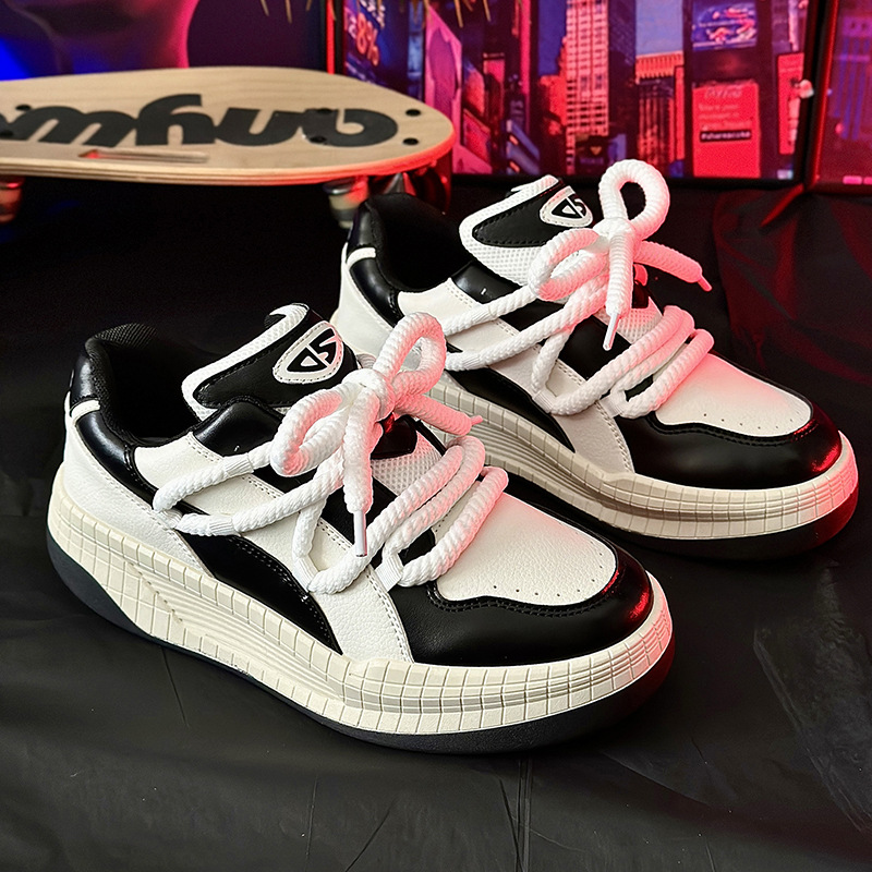 Herrenschuhe Nischendesign schwarze Kriegerbrotschuhe Herren lässig neue nationale Trendmarke Papaschuhe Skateboardschuhe_voghion.com