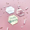 Cross -border birthday happy party theme hexagonal laser carving logo paper cup cake decoration cake insert