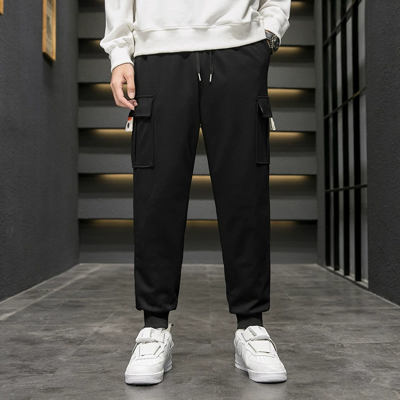 Зимняя новая модная модная свободная брюки для мужчин плюс большой размер толстые свободные повседневные пуховые брюки белые утка бархатные мужские брюки