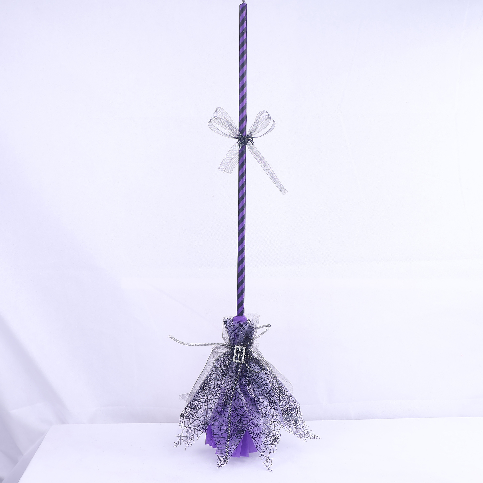 Decoración de Halloween arco malla escoba mágica accesorios de fiesta de Halloween arco bruja escoba personalizada