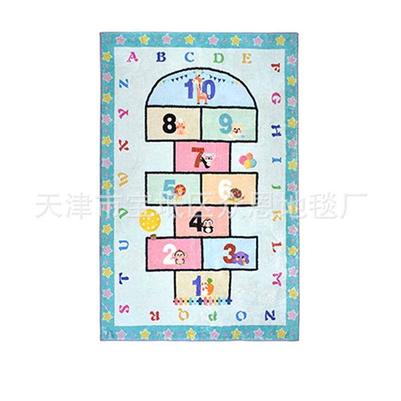 Cross-border Rayuela de dibujos animados al por mayor alfombra de piso de la habitación de los niños Juego alfombra de escalada estera educativa de educación temprana