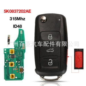 Volkswagen 4 düyməli pult açar Id48/315Mhz/5K0837202Ae/Nbg010180T