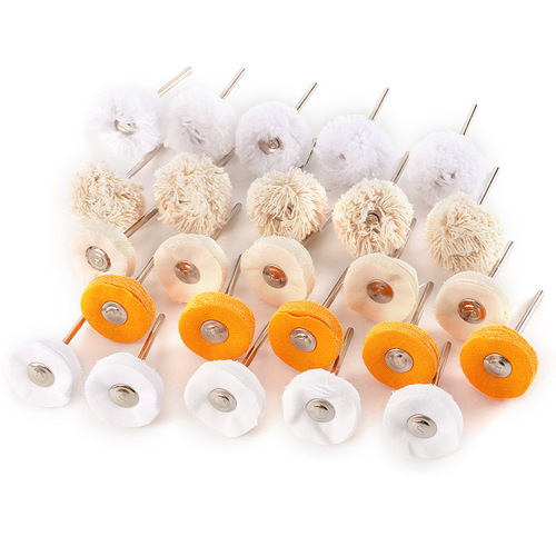 Polishing cloth wheel grinding head cotton handle 2.35mm wire wheel cloth wheel yellow cloth wheel felt polishing jade polishing tool