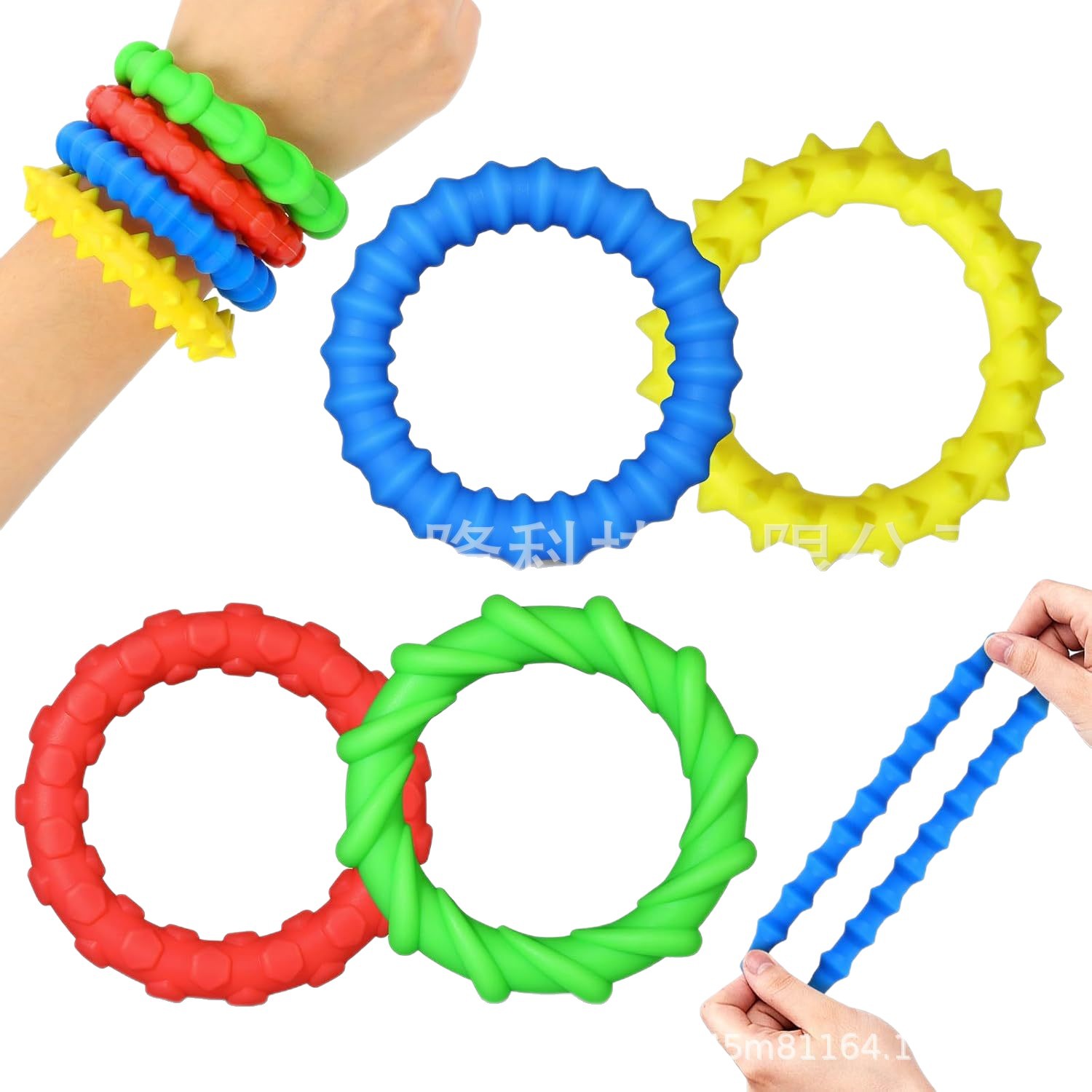 Venta caliente transfronteriza Sensory Fidget Toys anillo sensorial para niños pulsera de descompresión elástica para aliviar el estrés