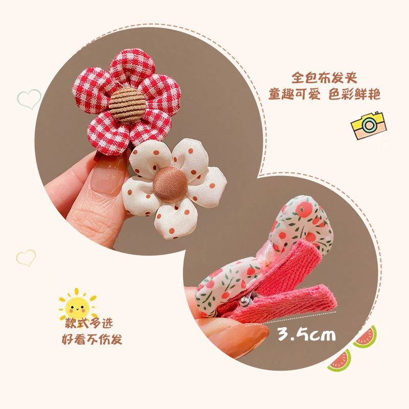 Clip de cabello de dibujos animados para bebés, cabello de bebés poco no lesiones, clip de cabello fetal, clip de tela para niñas, clip de cabello de sudor roto, adornamiento para el cabello