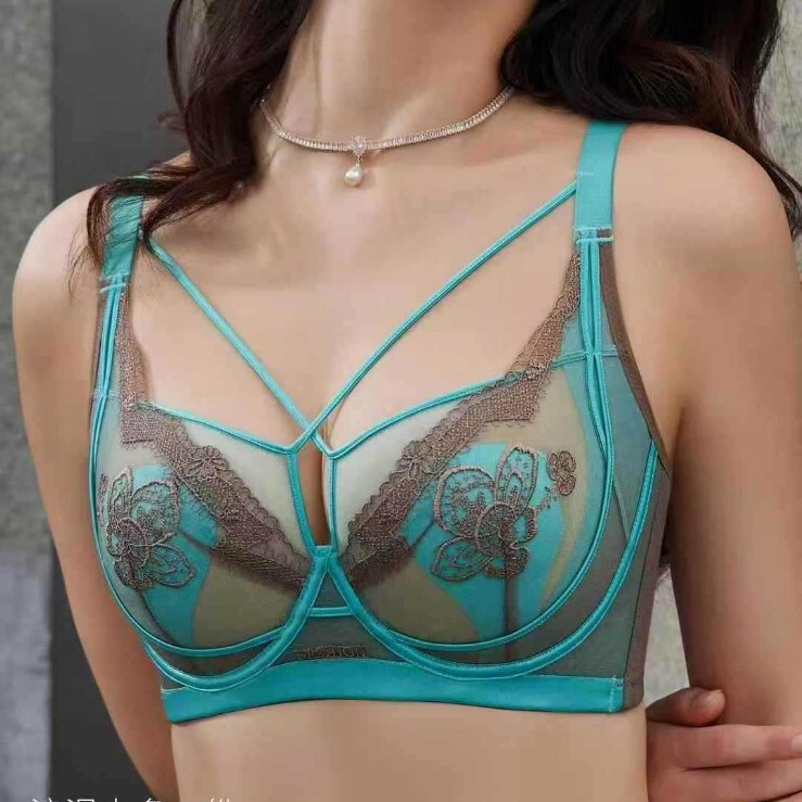 2509CD Cup plus size Lightweight Full Cup Crystal Cup Underwear Large Chest Small No Cup Memory Soft Steel Ring Bra