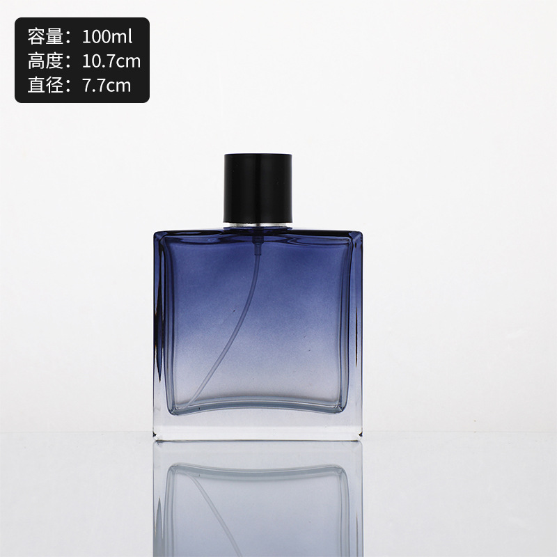 Botella de perfume de vidrio de alta calidad de 50ml botella vacía de marca con botella de aerosol de aceite esencial botella de cosméticos