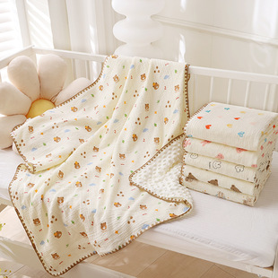 Manufacturer Wholesale Baby Beanie Blanket All Year Round Baby Newborn Gauze Small Quilt Kindergarten Blanket Spring and Autumn Thin Quilt