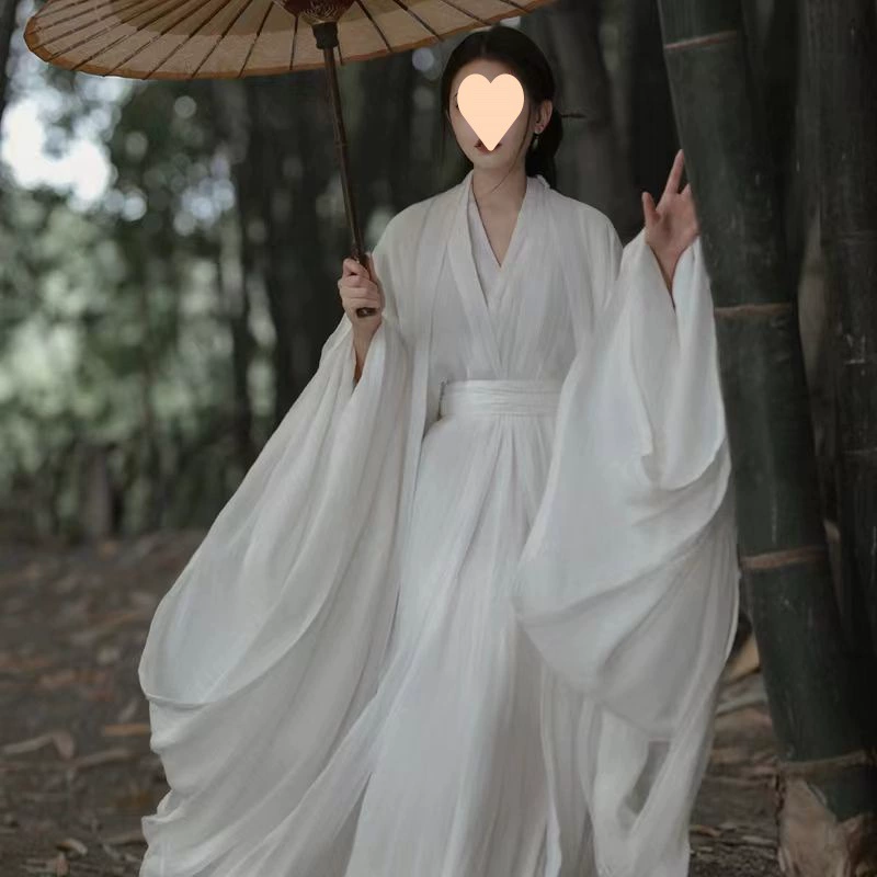 2025 новый Hanfu женский холодный костюм белый Вэй Цзиньфэн гуанрукав