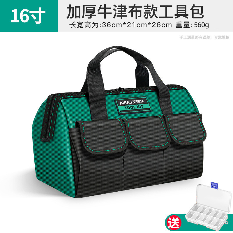 Bolsa de herramientas Arrizo de lona Oxford gruesa, bolsa de herramientas portátil especial para electricistas y carpintería, bolsa de almacenamiento grande