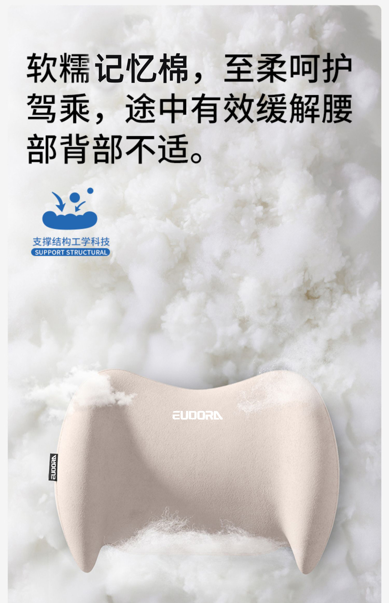 Car Headrest Cross-Border Wholesale Memory Foam Lumbar Support Driving Headrest Seat Backrest Car Cushion Headrest Pillow