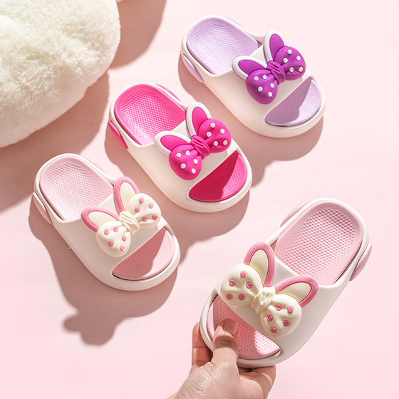 Children's Slippers EVA Little Princess Girls' Summer Cute Outer Wear Bow Sandals Soft Bottom Indoor Small