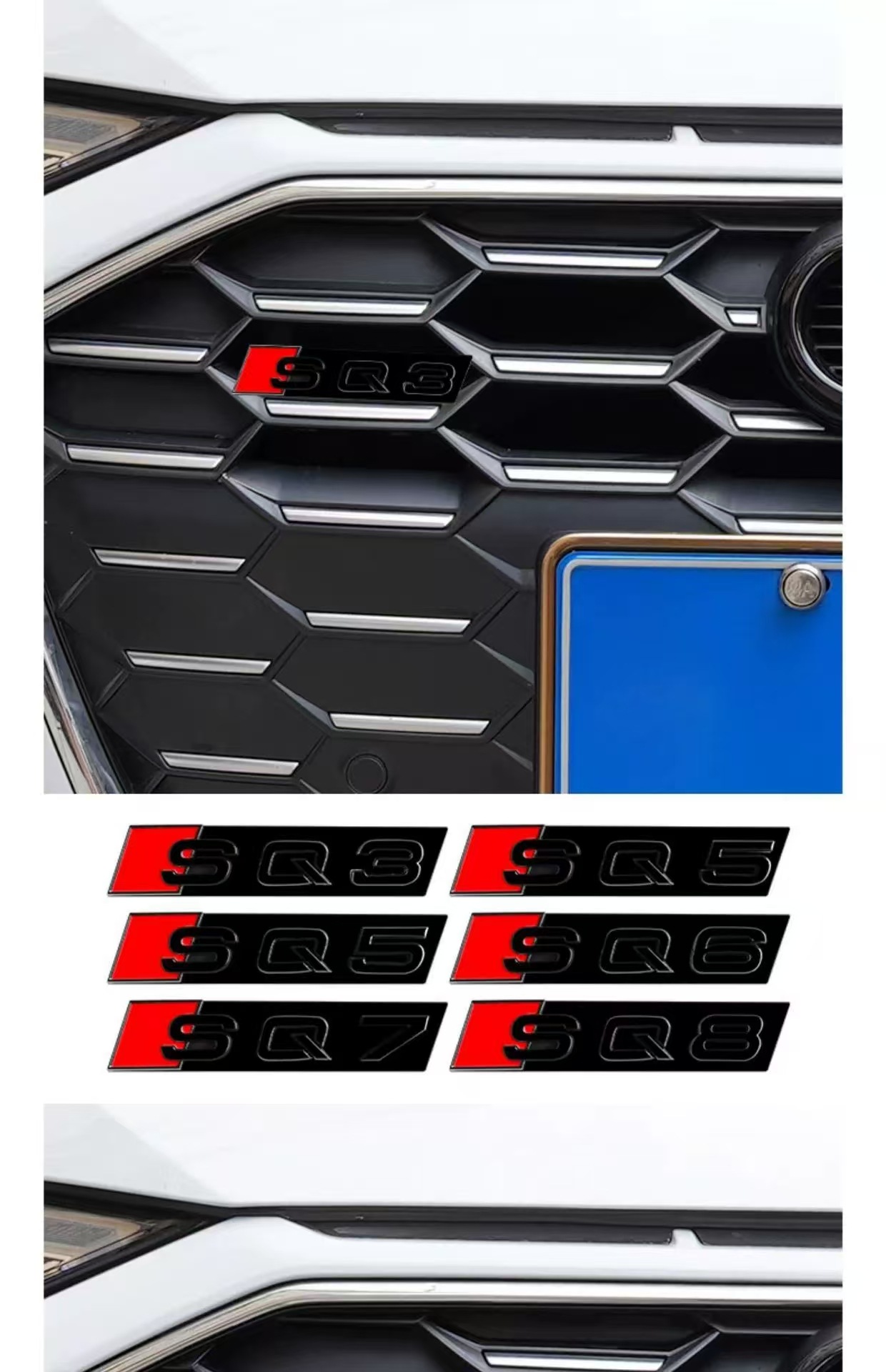 Suitable for Audi S3S4S5 honeycomb net logo RS3RS4RS5 character paste modified net paste car logo