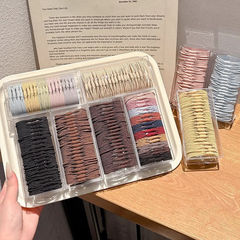 Cuerdas de cabeza de alta elasticidad duradera niñas delicadas anillo de cabello de alta calidad cuerdas de cabello de cola de caballo atadas de cabello correa cubierta de cuero