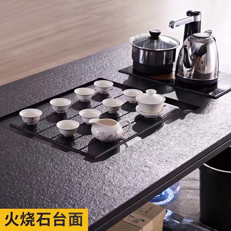 カンフー茶卓帯湯たんぽ火焼石茶卓茶具セット一体現代家庭用オフィス茶台|undefined