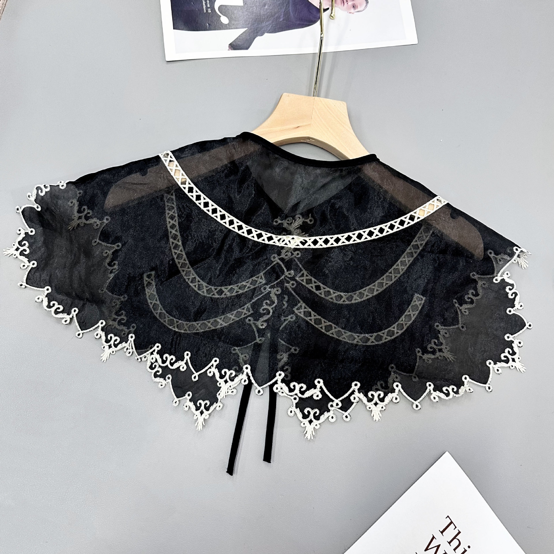 Negro y blanco, ogan de cuello falso, niños, ropa de abrigo de image 3