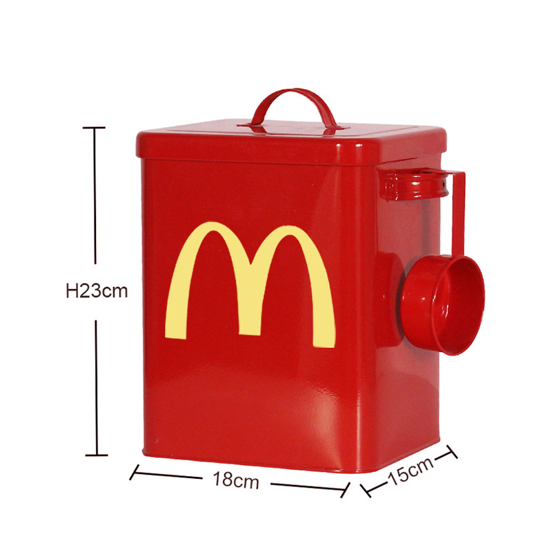 Fuente fábrica de fideos de arroz de metal cubo de comida para perros rojo M cocina para el hogar universal a prueba de insectos y humedad calidad de alta gama moda