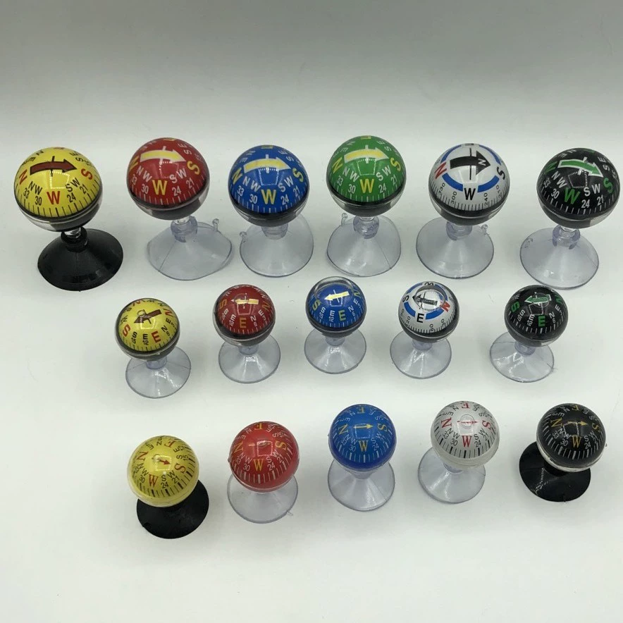 Производители Jinghui многоцветные могут сделать 28/38 мм присоску автомобильный Автомобильный мяч путешествия открытый логотип компас