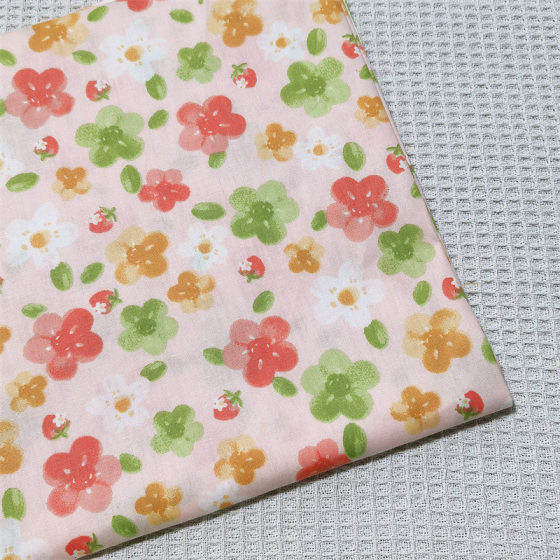 Pink floral cloth group pure cotton twill cloth cotton 1.6 printing bedding clothing handmade fabric wholesale
