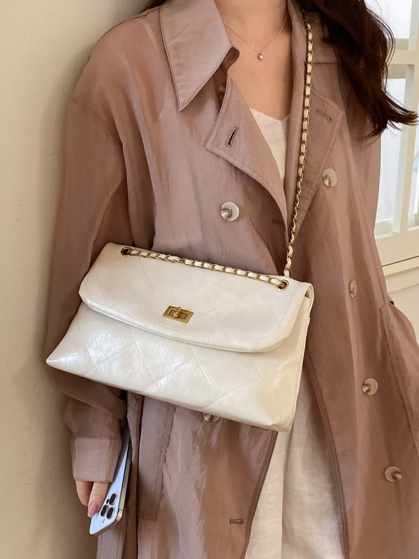 Bolso retro de gran capacidad para mujeres 2026 nueva moda cadena de diamante mochila de hombro de nicho de viaje bolsa de mano