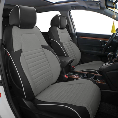 Wear-Resistant Seat Covers, Modelə uyğun (Original) oturacaq örtükləri - black-gray-original-car-texture-five-seats-nappa-leather-full-surround-of-front-and-rear-rows