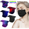 Cross border adult children men and women protect three layers tie-dyed disposable printing Mask starry sky Mask Gradient Star